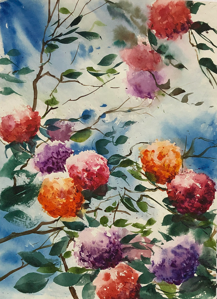 آب رنگ سبک رنگ آمیزی خیس در خشک