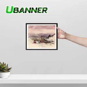 نقاشی آب‌رنگ ساحل سرد