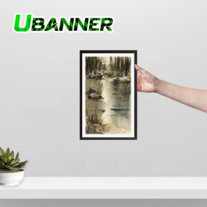 نقاشی آب‌رنگ آبگیر