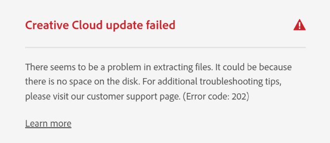 رفع خطای 202 در نصب ادوبی