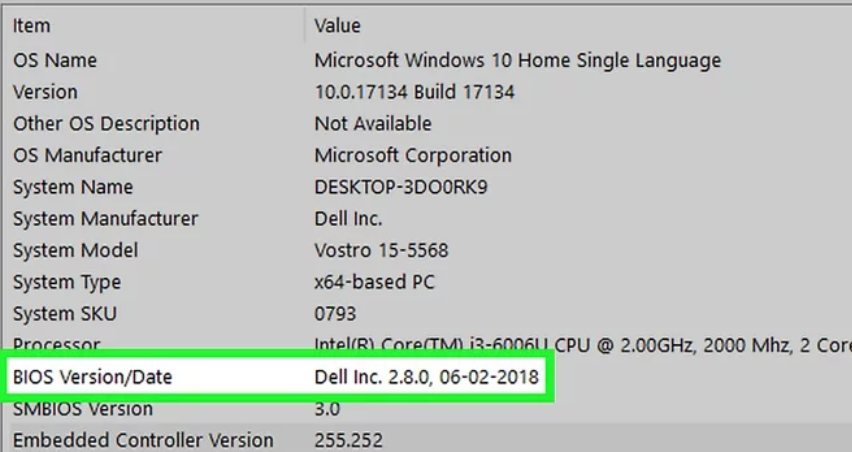 فهمیدن ورژن بایوس در ویندوز