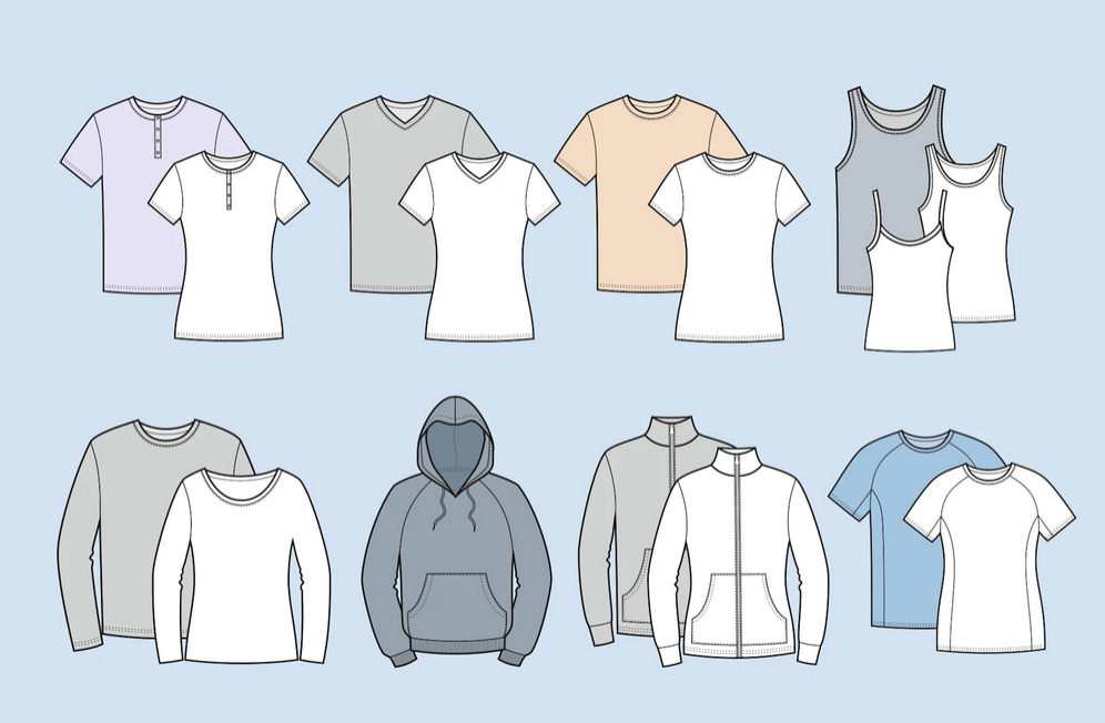 لباس های مختلف مناسب چاپ