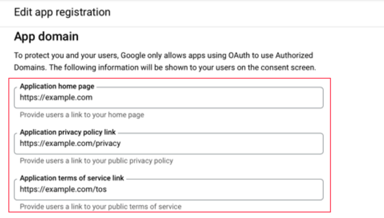 اضافه کردن لینک های مهم وبسایت در تنظیمات ورود با گوگل