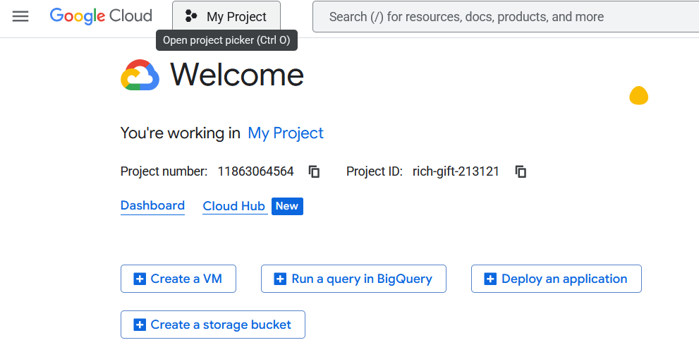 google cloud projects