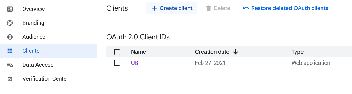 ساخت Client در گوگل auch