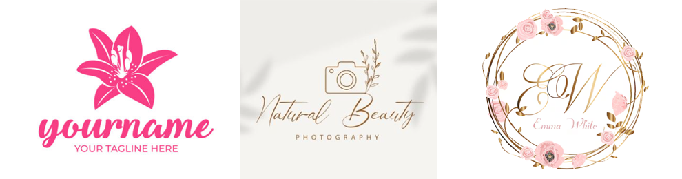 سه نمونه طراحی لوگو آرایشگاه با المان گل